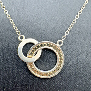 Anna Beck Classic Necklace 18k Gold Plated Sterling Silver Reversible 16-18"